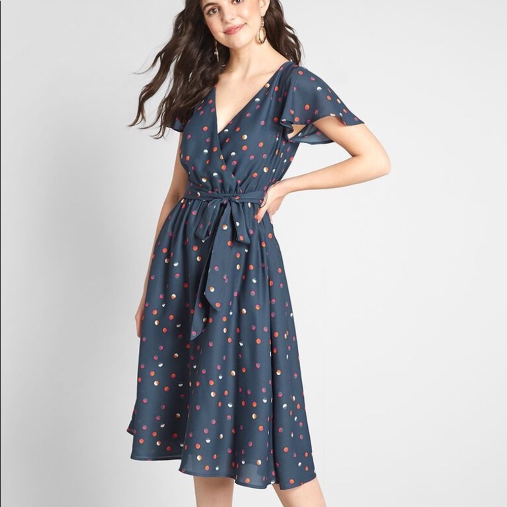ModCloth Short Sleeve Midi Tie Dress